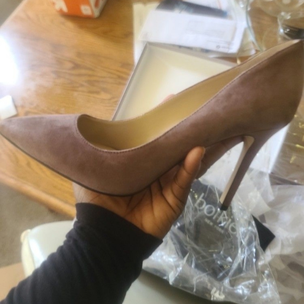 New brown suede 4inch pumps